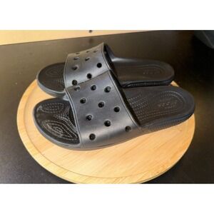 Crocs Classic Slides Sandals M‎ 5 W 7Original Iconic Comfort Unisex Adults Black